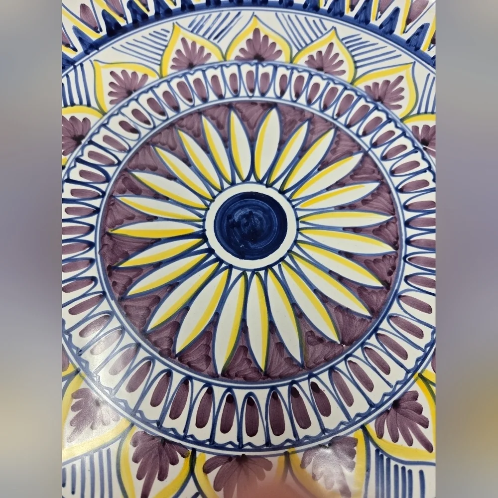 Italian Dipinto A Mano Sorrento Decorative Wall Plate Hand Painted Sunflower